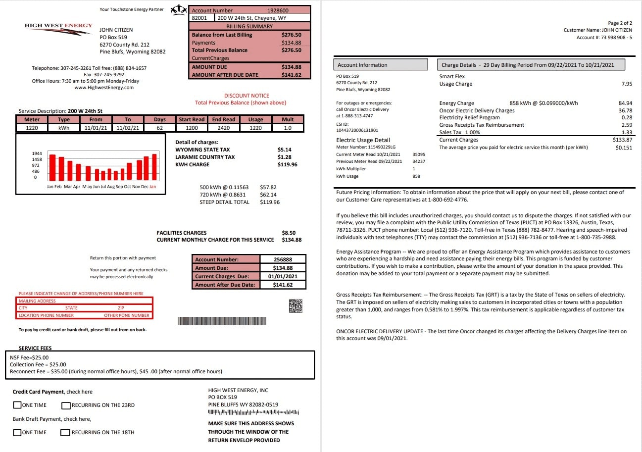  Minol USA business utility bill 